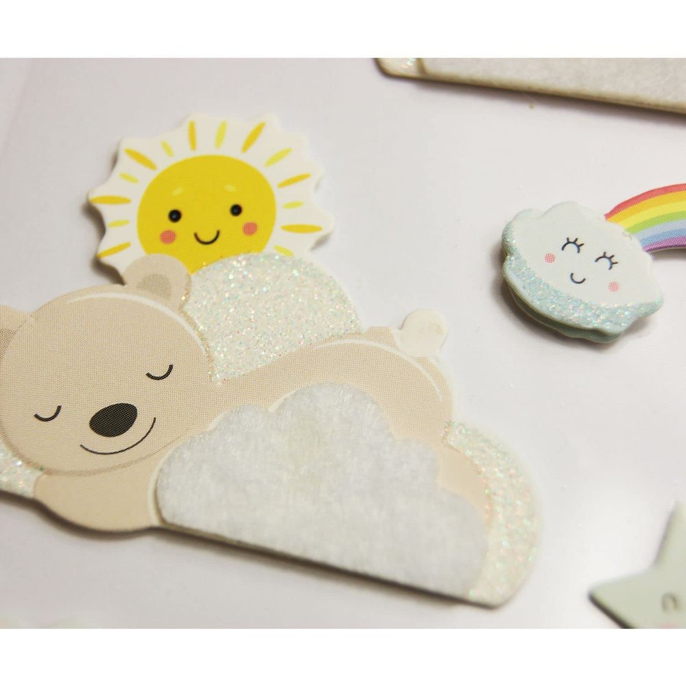11 3D Stickers - Sleepy Kids - Glitter