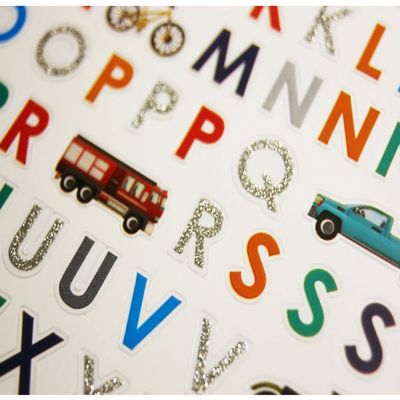 80 Stickers - Alphabet - Cars