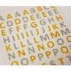 74 Sticker - Alphabet - Gold and Silver - 0.7 cm view 1