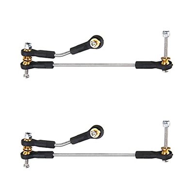 2 Set Steering Pull Rod Servo Rod Upgrade Parts for WPL B14 B24 B16 B36 C14 C24 C44 1/16 RC Car Accessories ( Color : Black Silver )