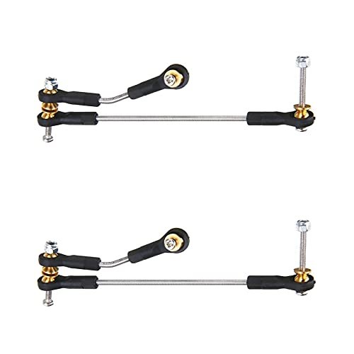 2 Set Steering Pull Rod Servo Rod Upgrade Parts for WPL B14 B24 B16 B36 C14 C24 C44 1/16 RC Car Accessories ( Color : Black Silver )
