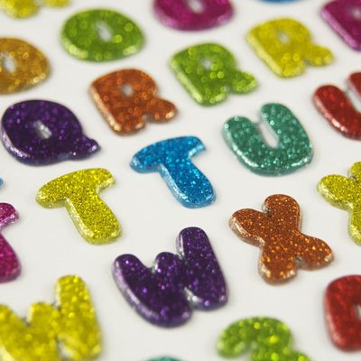 88 3D Stickers - Alphabet - Colored - Glitter