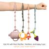 Toy Straps for Baby, 4 Pack Adjustable Stretchable Sippy Cup Straps, Sippy Bottles or Pacifier to Stroller, Highchair, Car Seat, Hanging Basket (4Pack, Blush/Sage x2) view 3