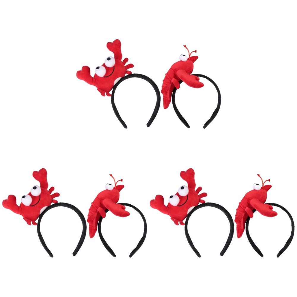 Amosfun Lobster Headwear, 6pcs Crayfish Claws Headbands, Hair Hoop Headbands, Costume Head Bopper Hats for Mardi Gras Theme Party Supplies, Halloween, Birthday, Christmas, Cosplay Parties, All Ages