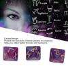 CHICIRIS Rune Dice,Polyhedral Dice Set,3Pcs Rune Dice 8 Sided Star Sky Mystic Vivid Colors Astrology Learning Prediction Polyhedral Dice Set for Adults(Purple Blue) view 2