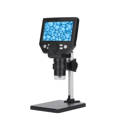 Microscope Accessories Kit Microscope 4.3 Inch Large Base LCD Display 8MP 1-1000X Continuous Amplification Magnifier Microscope Slides (Color : Aluminum Plastics, Magnification : 1000X)