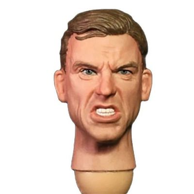 1/6 Scale Male Head Sculpt, European Male Soldier Expression Head Carved for 12inch Action Figure Body Doll Collection (Angry Ver)