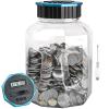X-Large Piggy Bank for Adults Kids, Vcertcpl Digital Coin Counting Bank with LCD Counter, 2.4L Capacity, Great Coin Counter Bank Money Counting Jar with Total Amount Displayed (Blue, X-Large) view 1