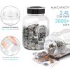 X-Large Piggy Bank for Adults Kids, Vcertcpl Digital Coin Counting Bank with LCD Counter, 2.4L Capacity, Great Coin Counter Bank Money Counting Jar with Total Amount Displayed (Silver, X-Large) view 3