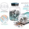 X-Large Piggy Bank for Adults Kids, Vcertcpl Digital Coin Counting Bank with LCD Counter, 2.4L Capacity, Great Coin Counter Bank Money Counting Jar with Total Amount Displayed (G Blue, X-Large) view 3