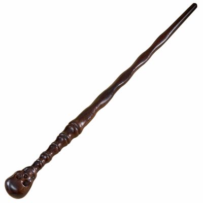 Handicraftviet Skull Wand - Handcrafted Real Wood Grain, Wizard Magic Wand for Adults Kids to a Magical Adventure, 15In Great Gift for Halloween