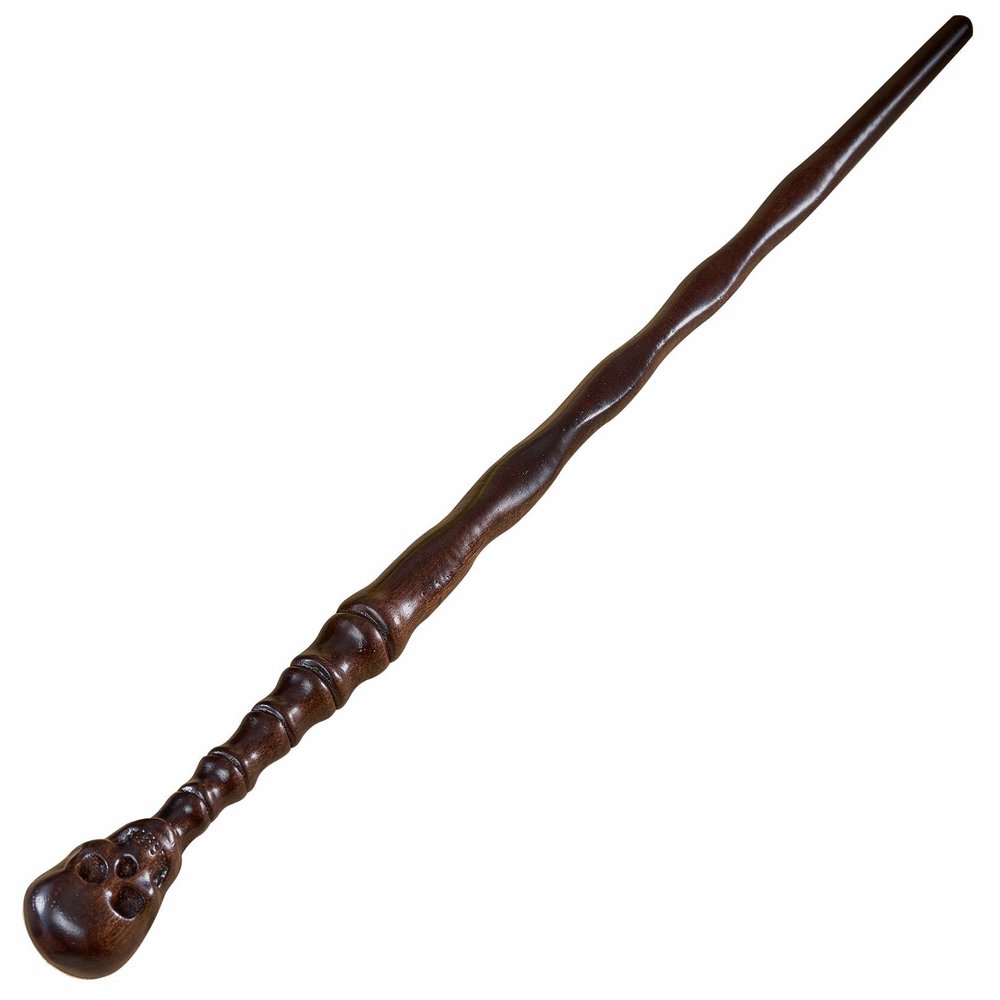Handicraftviet Skull Wand - Handcrafted Real Wood Grain, Wizard Magic Wand for Adults Kids to a Magical Adventure, 15In Great Gift for Halloween