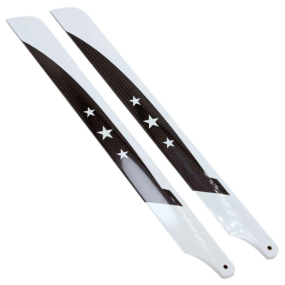 325mm Carbon Main Blades White Star Painted for RC Model Helicopter Aircraft Upgrade Hobby Parts