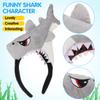PACKOVE Shark Headband Plush Shark Hat Cute Animal Headwear Plush Animal Headband Shark Party Hats Shark Costume Headwear for Men Women view 3