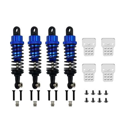 4Pcs Oil Filled Type Metal Shock Absorber with Shock Tower for WPL C14 C24 MN D90 D91 MN99 99s RC Car Adjustable Upgrade Parts ( Color : Blue )