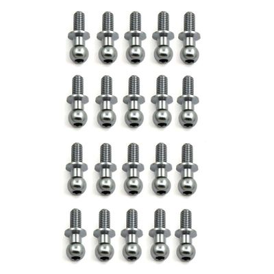 20Pcs Metal M3 Hex Ball Head Screws for Tamiya TT-01 TT-02 Sakura D4 D5 1/10 RC Drift Car Spare Parts Universal (Color : Gray)