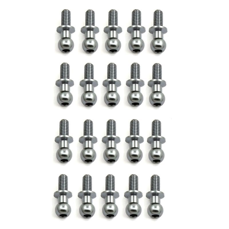 20Pcs Metal M3 Hex Ball Head Screws for Tamiya TT-01 TT-02 Sakura D4 D5 1/10 RC Drift Car Spare Parts Universal (Color : Gray)