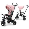 BABY JOY Tricycle, 5 in 1 Toddler Bike W/Removable Push Handle, Reversible Seat, EVA Wheel, Adjustable Canopy, Cup Holder & Storage, Ideal for Kids 1.5-5 Years Old, Tricycle for Toddler (Pink) view 1