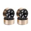 4Pcs Brass 1.0 Beadlock Wheel Rim Wheel Hub for 1/24 RC Crawler Car Axial SCX24 AXI90081 AXI00002 Upgrade Parts ( Color : Black ) view 1