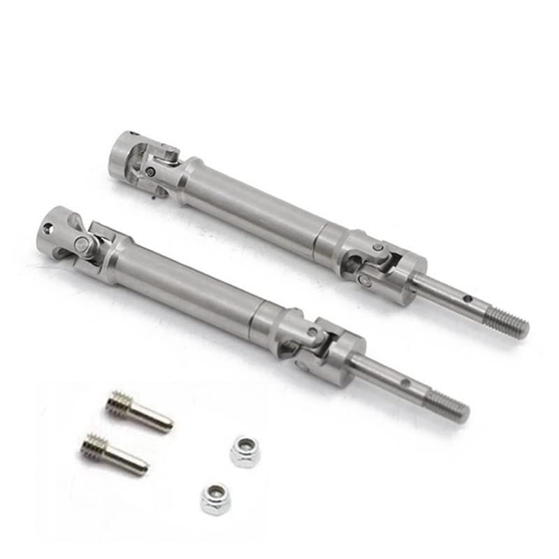 2Pcs Metal Stainless Steel Drive Shaft CVD for 1/10 Traxxas Slash Rustler Stampede VXL 4X4 / 2WD RC Car Parts (Color : Silver)