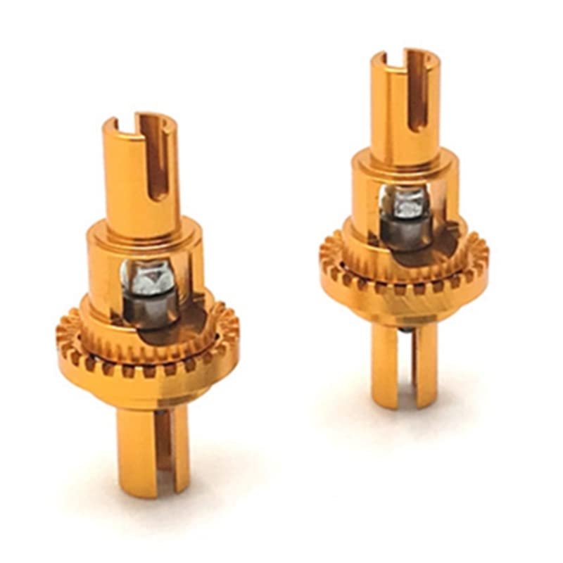 BAIJAC 2Pcs Metal Adjustable Differential for Wltoys 284131 K969 K989 P929 MINI-Q AWD IW04M AMZ 1/28 RC Car Upgrade Parts (Color : Yellow)