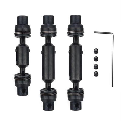 3Pcs Metal Drive Shaft CVD for WPL B16 B36 Q60 Q63 Q64 MN77 FY004 6WD 1/16 RC Car Upgrade Parts ( Color : Black )
