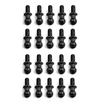 20Pcs Metal M3 Hex Ball Head Screws for Tamiya TT-01 TT-02 Sakura D4 D5 1/10 RC Drift Car Spare Parts Universal (Color : Black)