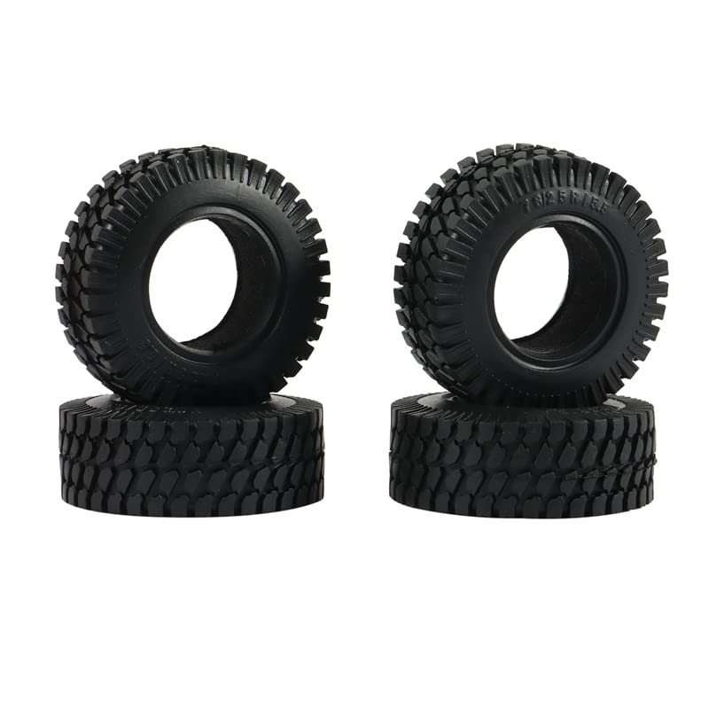 4PCS 75MM 1.55Inch Rubber Wheel Tires Tyre for RC Crawler Car Axial Yeti Jr 90069 D90 TF2 Tamiya CC01 LC70 MST JIMNY (Color : Black)