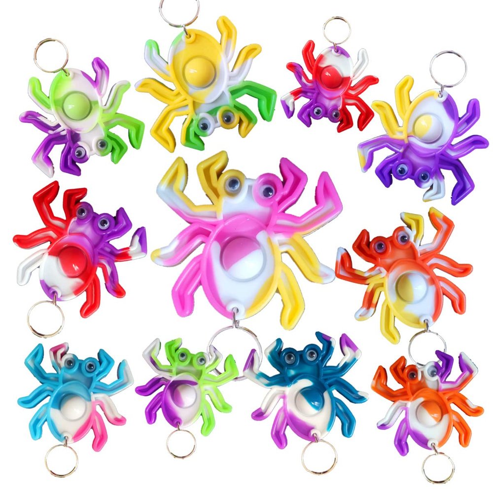 20 Packs Bulk Halloween Spider Fidget Mini Pop for Adult Kids Party Favors and Classroom Students Gifts