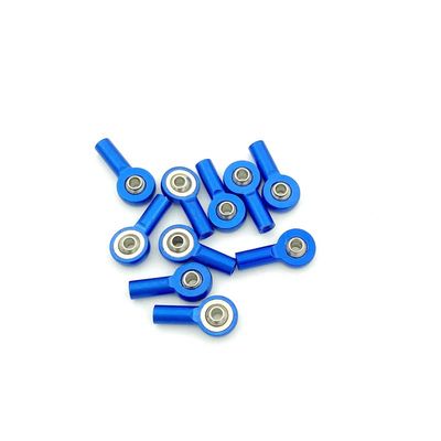 10PCS M2 Ball Joint Metal Universal Joint Ball Head Buckle Steering Pushrod Tie Rod End Mini Connecting Rods for RC Boats (Color : Blue)
