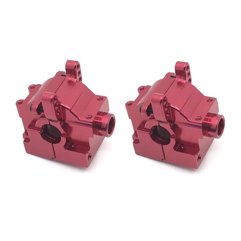 BAIJAC 2Pcs Metal Gearbox Housing Cover EA1049 for JLB Racing Cheetah 11101 21101 J3 Speed 1/10 RC Car Upgrade Parts (Color : Red)
