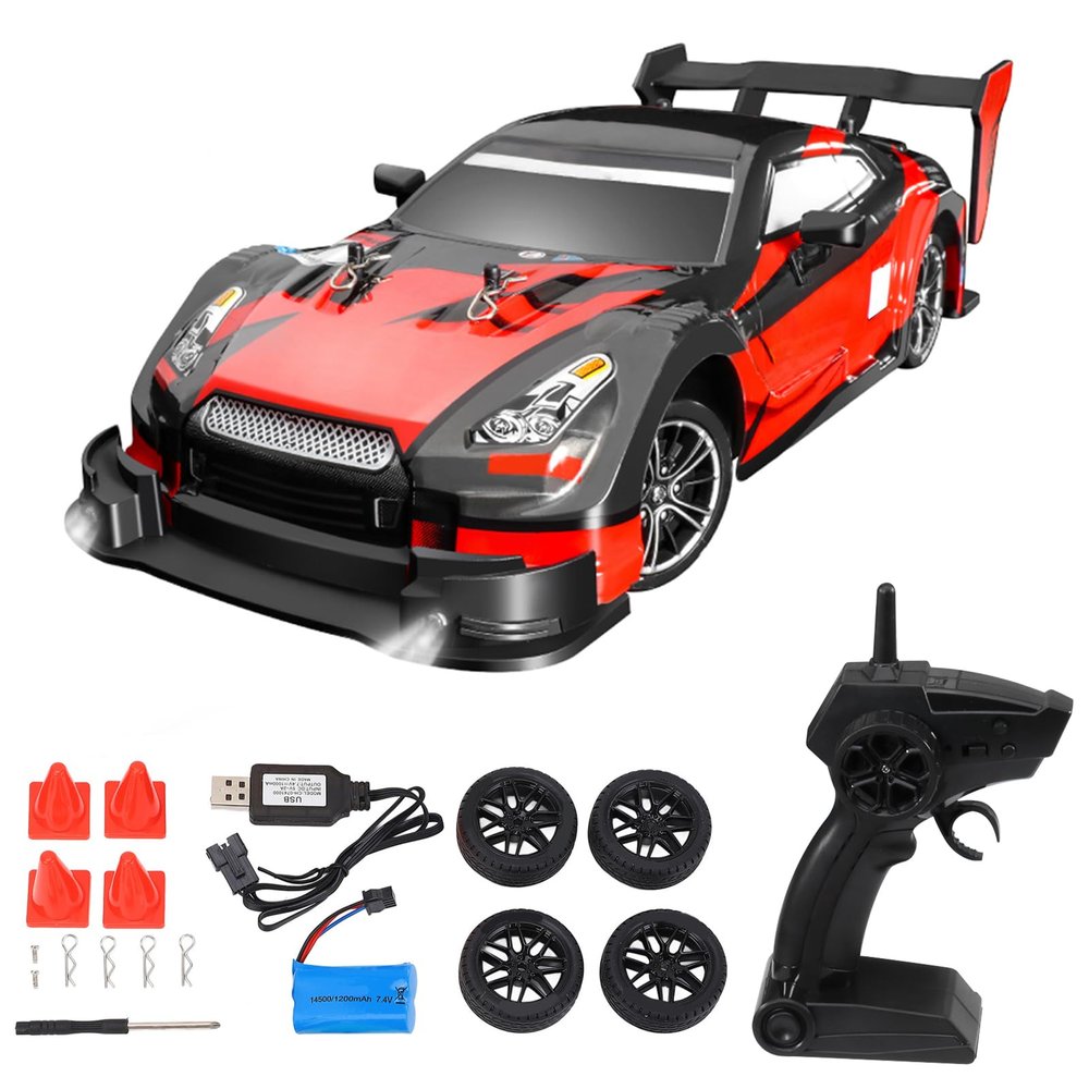 GoolRC Drift Car - 1/16 RC Race Car, 2.4GHz 4WD, 40km/h, Waterproof, Electric, Red, Teens Gift