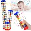 Leitee 3 Pieces Rainmaker Rain Stick for Baby Shaker Sensory Auditory Musical Instrument Rattle Tube Plastic Toy for Boys and Girls, 4 Inches, 8 Inches, 12 Inches, One Each Size view 1