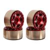 4Pcs Brass 1.0 Beadlock Wheel Rim Wheel Hub for 1/24 RC Crawler Car Axial SCX24 AXI90081 AXI00002 Upgrade Parts (Color : Red) view 1