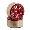 4Pcs Brass 1.0 Beadlock Wheel Rim Wheel Hub for 1/24 RC Crawler Car Axial SCX24 AXI90081 AXI00002 Upgrade Parts (Color : Red) view 2