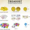 128 Pieces Kids Golden Frame Pirate Treasure Chest Toy Set Vintage Pirate Pretend Toys Include Coins, Jewels, Paper Play Money etc. for Role Play Treasure Hunting Game for Kids view 4
