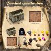 Sratte 116 Pcs Pirate Treasure Toys, Treasure Box with Coins Jewels Gems and Map Compass Telescope for Boy Girl Christmas Gifts Halloween Cosplay Props Pirate Theme Party Decoration Favors view 3