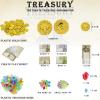 182 Pieces Kids Golden Frame Pirate Treasure Chest Toy Set with Lock Map Coins Gems Earrings Rings Eye Patch Compass Telescope Play Paper Money for Role Play Treasure Hunting Game for Kids view 4