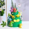 3 Pcs Baby Dinosaur Cake Toppers Miniature Dinosaur Cupcake Inserts for Baby Shower Boys Girls Forest Animals Theme Birthday Party Decor view 2