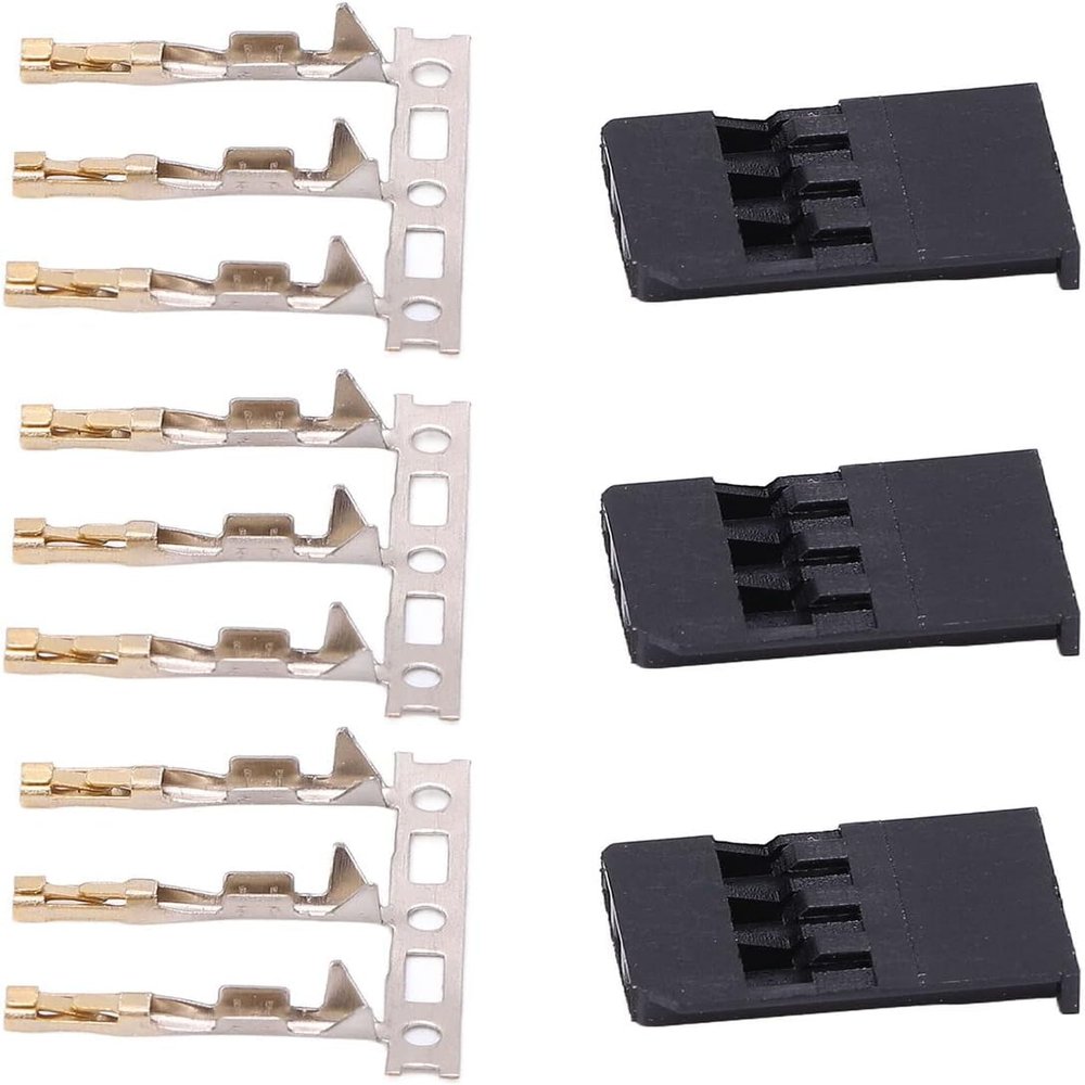 100 Sets of Terminal Connectors 3 Pin Servo Connector Kit Solder to JR Receiver for RC Airplane Model