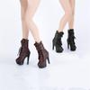 1/6 Scale Action Figure Shoes, Female Brown High-Heeled Boots Shoes Model for 12inch Action Figure Body Doll (I) view 1