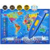 Qiaojoy Bilingual Interactive World Map for Kids Learning and Educational Toys, Talking Electronic Kids World Map i-Poster Geography Games Ages 3 to 12 Years Old, Custom Talking Birthday Gifts Card view 1