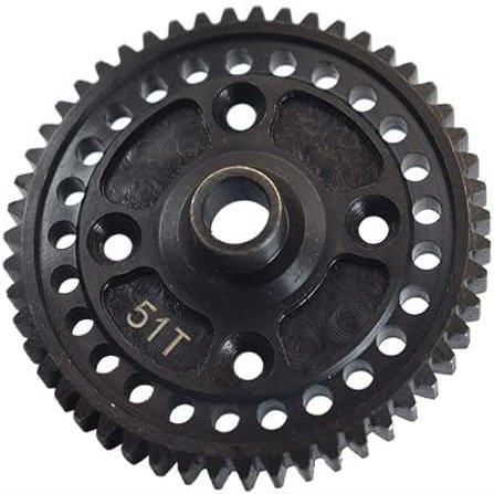 Hardened Carbon Steel Main Spur Gear 51T for Traxxas 1/8 Sledge Monster Truck Replace 9652
