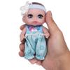 Beem Jun 6" Cute Small Baby Doll Newborn Baby All Vinyl Reborn Baby Dolls for Girls Swivel Mini Dolls 16 cm Crying Baby DIY Toys for Ages 3+(Blue) view 1