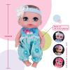 Beem Jun 6" Cute Small Baby Doll Newborn Baby All Vinyl Reborn Baby Dolls for Girls Swivel Mini Dolls 16 cm Crying Baby DIY Toys for Ages 3+(Blue) view 2
