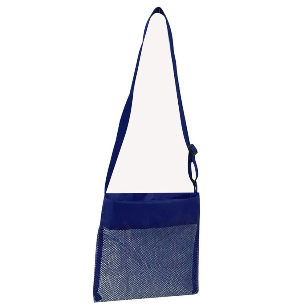 Kids Beach Toys Mesh Bag, Mesh Beach Tote Foldable Storage Beach Storage Bag Swimming Mesh Bag Laundry Tote Backpack Grocery Storage Beach Toys Keep Away from Sand and Water (Blue)