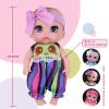 Beem Jun 6" Cute Small Baby Doll Newborn Baby All Vinyl Reborn Baby Dolls for Girls Swivel Mini Dolls 16 cm Crying Baby DIY Toys for Ages 3+(Purple) view 2