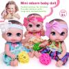 Beem Jun 6" Cute Small Baby Doll Newborn Baby All Vinyl Reborn Baby Dolls for Girls Swivel Mini Dolls 16 cm Crying Baby DIY Toys for Ages 3+(Purple) view 4