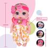 Beem Jun 6" Cute Small Baby Doll Newborn Baby All Vinyl Reborn Baby Dolls for Girls Swivel Mini Dolls 16 cm Crying Baby DIY Toys for Ages 3+(Pink) view 2