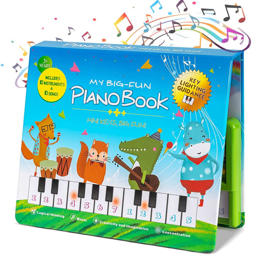 HEEPUEW Toddler Toys Piano Keyboard with Book - Educational Musical Toys for Kids Ages 3 4 5 6 Year Old Boy and Girl Gifts
